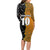 Custom New Zealand and Australia Rugby Championship 2024 Long Sleeve Bodycon Dress Maori Warrior and Kangaroo Mascot with Fern Aboriginal