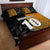 Custom New Zealand and Australia Rugby Championship 2024 Quilt Bed Set Maori Warrior and Kangaroo Mascot with Fern Aboriginal