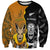 Custom New Zealand and Australia Rugby Championship 2024 Sweatshirt Maori Warrior and Kangaroo Mascot with Fern Aboriginal