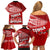 Tonga Rugby Family Matching Off Shoulder Short Dress and Hawaiian Shirt Sipi Tau Dance Ngatu Pattern LT03 - Polynesian Pride