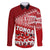 Tonga Rugby Family Matching Off Shoulder Short Dress and Hawaiian Shirt Sipi Tau Dance Ngatu Pattern LT03 Dad's Shirt - Long Sleeve Red - Polynesian Pride