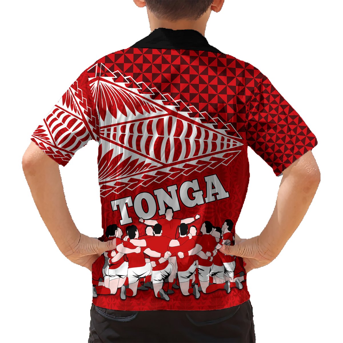 Tonga Rugby Hawaiian Shirt Sipi Tau Dance Ngatu Pattern LT03 - Polynesian Pride