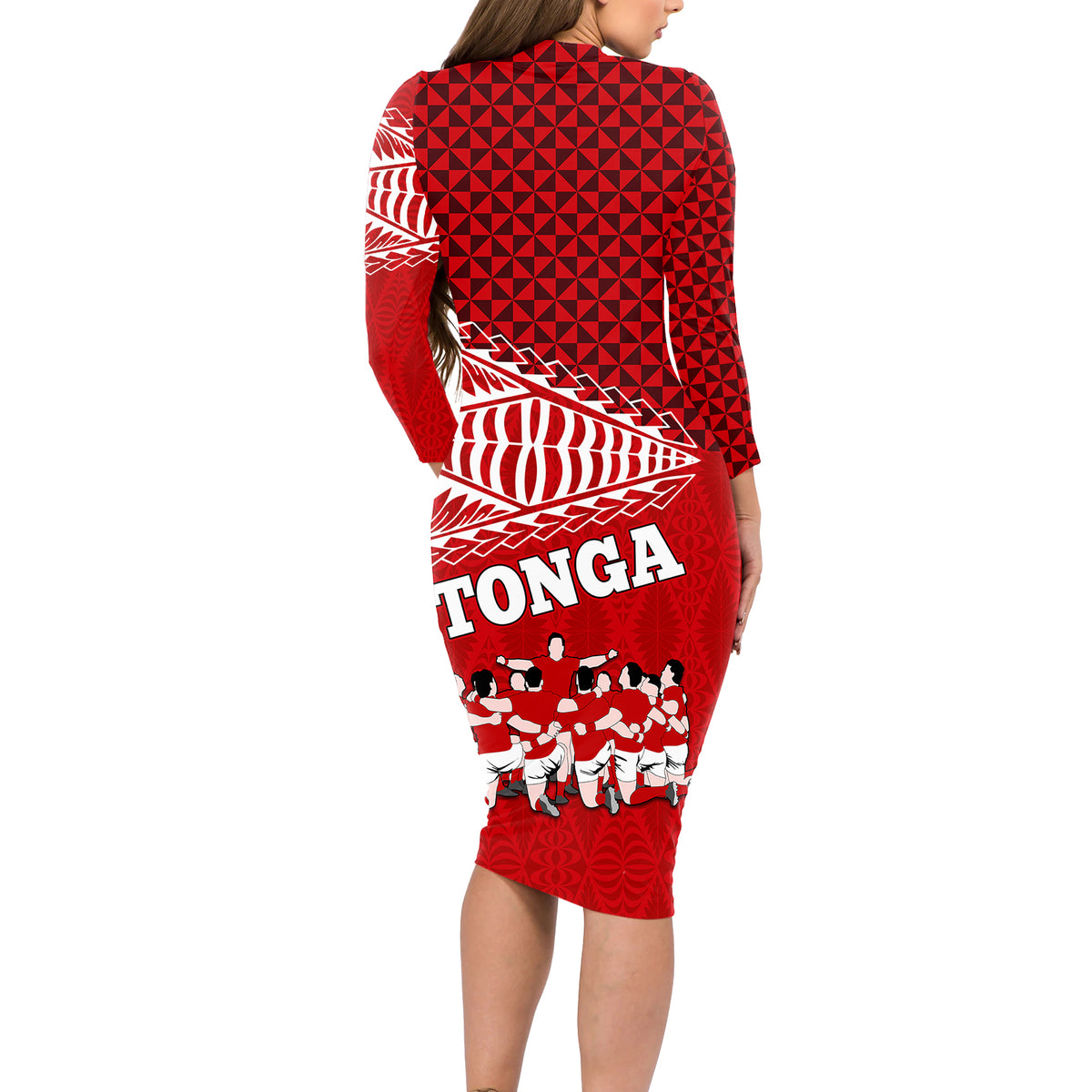 tonga-rugby-long-sleeve-bodycon-dress-sipi-tau-dance-ngatu-pattern