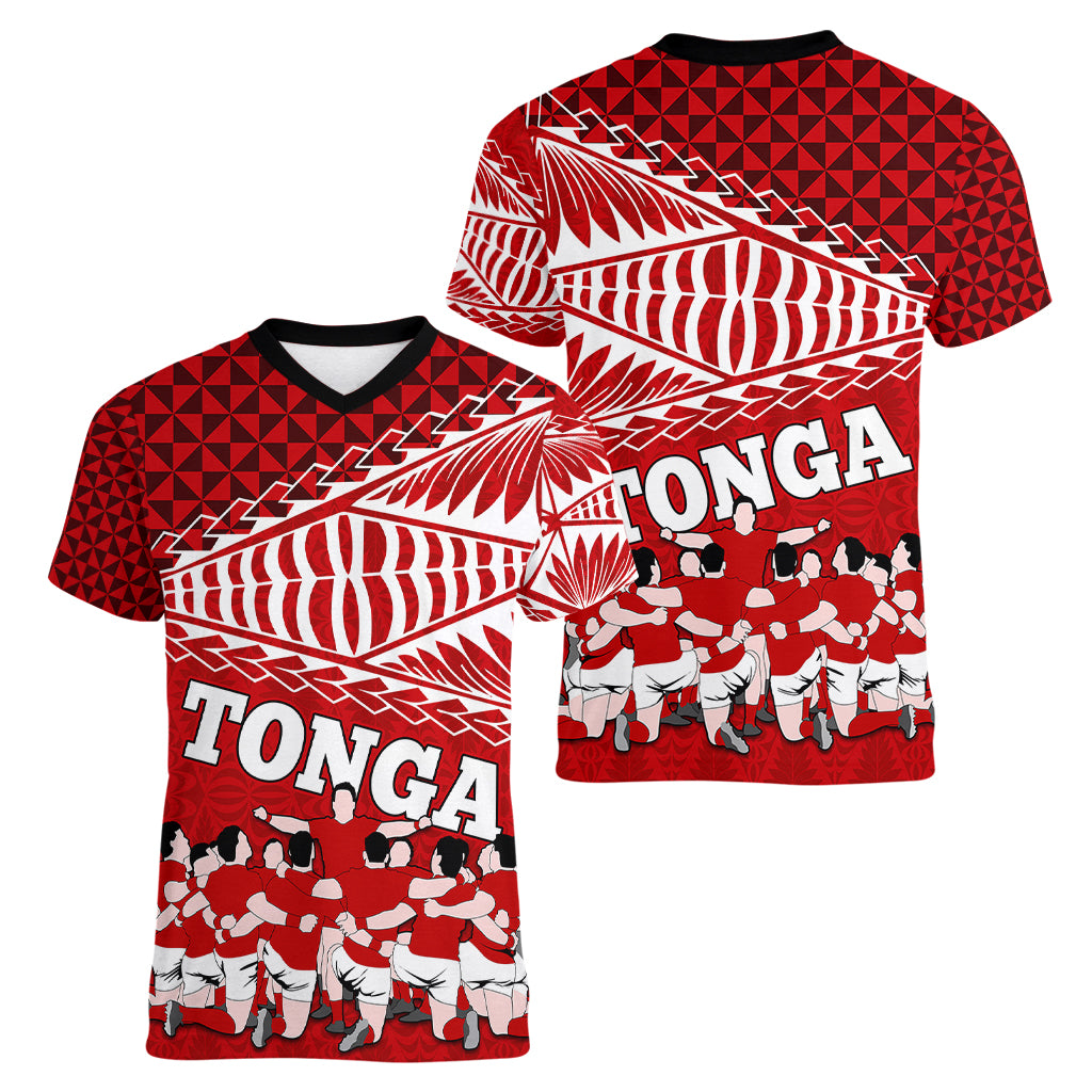 tonga-rugby-women-v-neck-t-shirt-sipi-tau-dance-ngatu-pattern