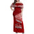 Personalised Tonga Rugby Family Matching Off Shoulder Maxi Dress and Hawaiian Shirt Sipi Tau Dance Ngatu Pattern LT03 Mom's Dress Red - Polynesian Pride