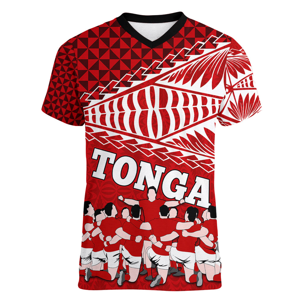 personalised-tonga-rugby-women-v-neck-t-shirt-sipi-tau-dance-ngatu-pattern