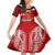 Tonga Rugby Family Matching Long Sleeve Bodycon Dress and Hawaiian Shirt Sipi Tau Dance Coat of Arms Ngatu Pattern LT03 Daughter's Dress Red - Polynesian Pride