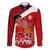 Tonga Rugby Family Matching Long Sleeve Bodycon Dress and Hawaiian Shirt Sipi Tau Dance Coat of Arms Ngatu Pattern LT03 Dad's Shirt - Long Sleeve Red - Polynesian Pride