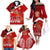 Tonga Rugby Family Matching Off Shoulder Long Sleeve Dress and Hawaiian Shirt Sipi Tau Dance Coat of Arms Ngatu Pattern LT03 - Polynesian Pride