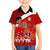 Tonga Rugby Family Matching Off Shoulder Short Dress and Hawaiian Shirt Sipi Tau Dance Coat of Arms Ngatu Pattern LT03 Son's Shirt Red - Polynesian Pride