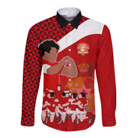 tonga-rugby-long-sleeve-button-shirt-sipi-tau-dance-coat-of-arms-ngatu-pattern
