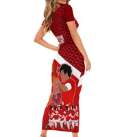 tonga-rugby-short-sleeve-bodycon-dress-sipi-tau-dance-coat-of-arms-ngatu-pattern