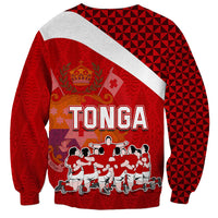 Tonga Rugby Sweatshirt Sipi Tau Dance Coat of Arms Ngatu Pattern LT03 - Polynesian Pride
