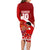 Personalised Tonga Rugby Family Matching Long Sleeve Bodycon Dress and Hawaiian Shirt Sipi Tau Dance Coat of Arms Ngatu Pattern LT03 - Polynesian Pride