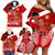 Personalised Tonga Rugby Family Matching Off Shoulder Short Dress and Hawaiian Shirt Sipi Tau Dance Coat of Arms Ngatu Pattern LT03 - Polynesian Pride