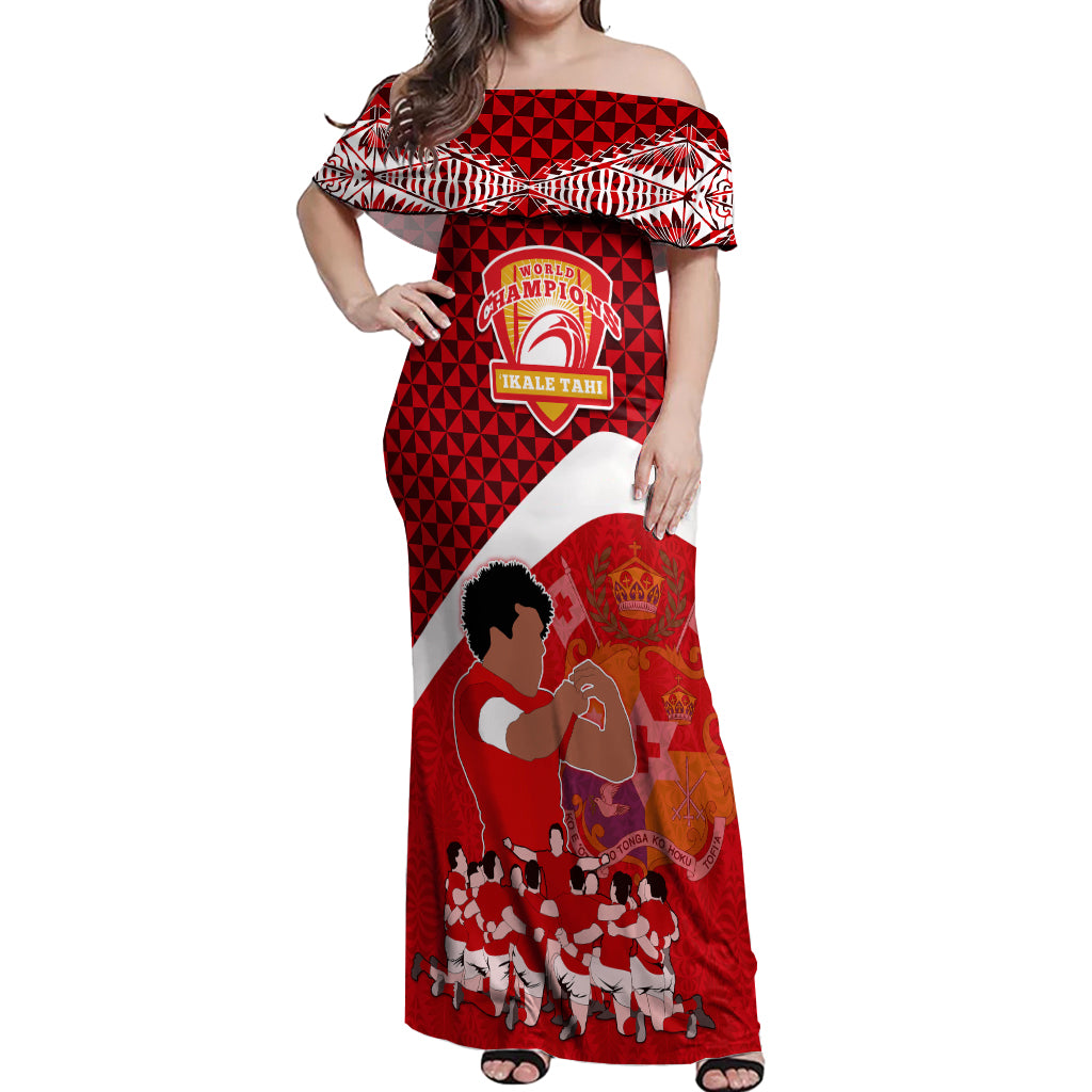 personalised-tonga-rugby-off-shoulder-maxi-dress-sipi-tau-dance-coat-of-arms-ngatu-pattern