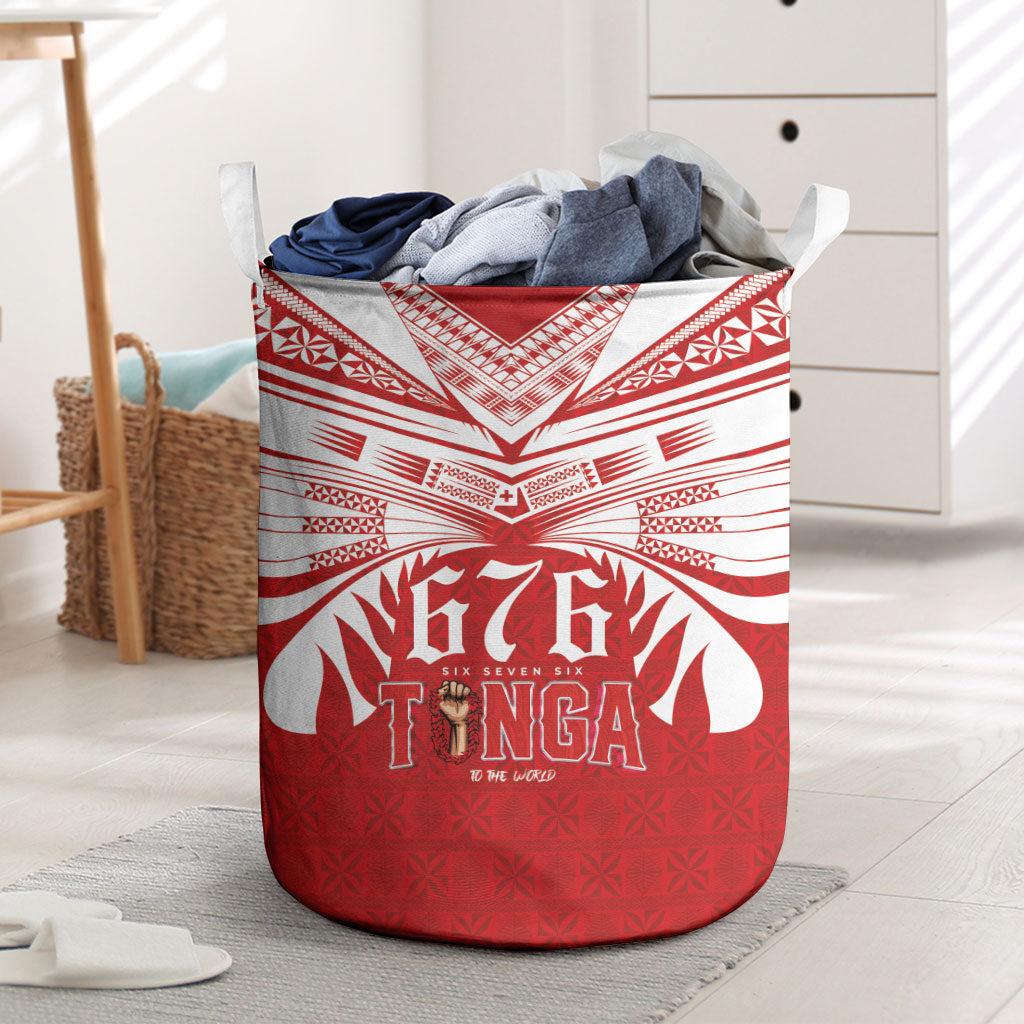 Tonga Rugby Laundry Basket Sipi Tau - Six Seven Six to the World LT03 Red - Polynesian Pride
