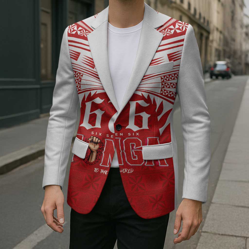 Tonga Rugby Custom Blazer Sipi Tau - Six Seven Six to the World LT03 - Polynesian Pride