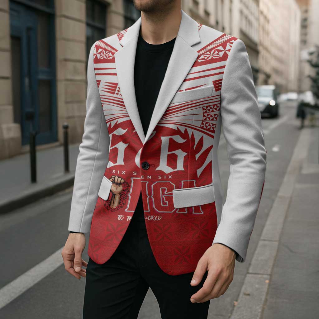Tonga Rugby Custom Blazer Sipi Tau - Six Seven Six to the World LT03 - Polynesian Pride