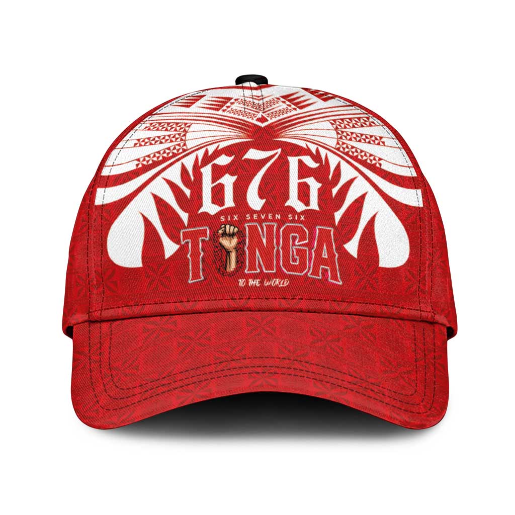 Tonga Rugby Classic Cap Sipi Tau - Six Seven Six to the World LT03 Universal Fit Red - Polynesian Pride