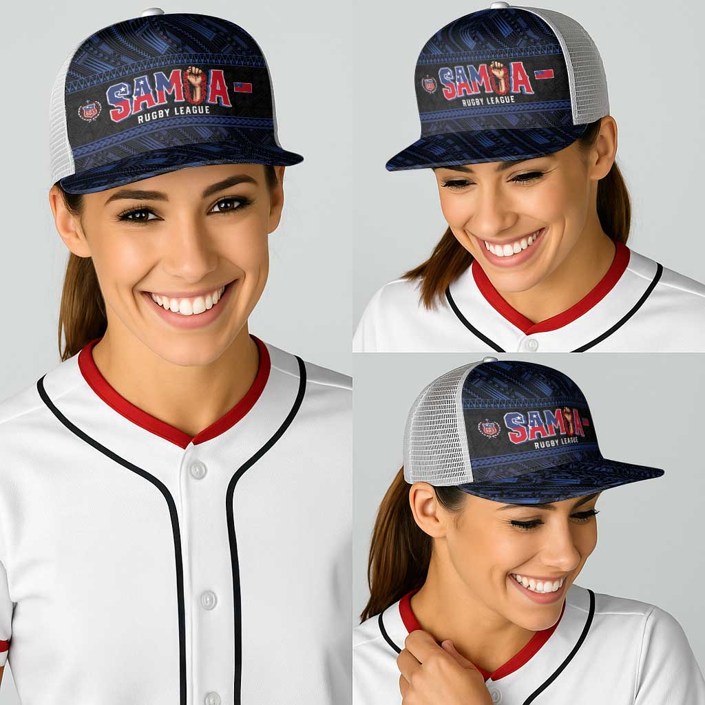 Toa Samoa Rugby Baseball Net Cap Siva Tau - Samoan Warriors Pacific Pattern