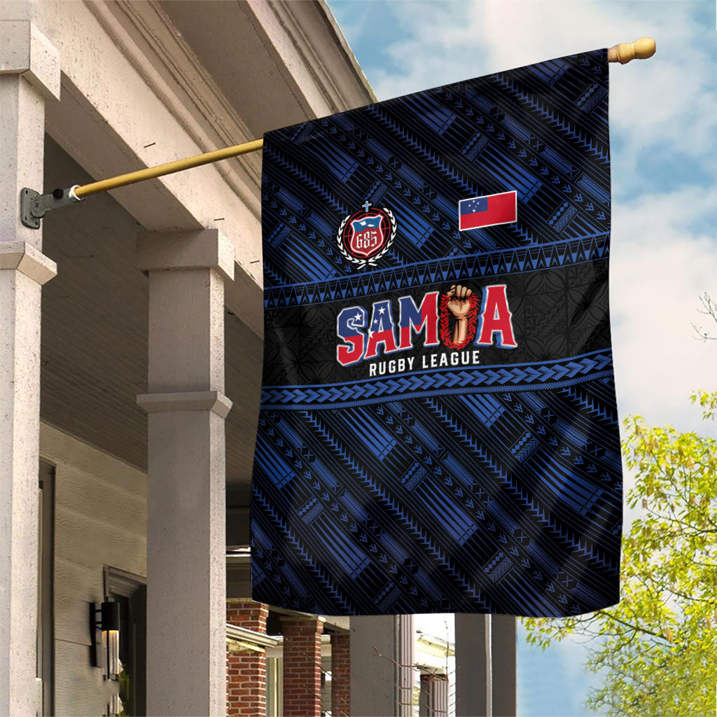 Toa Samoa Rugby Garden Flag Siva Tau - Samoan Warriors Pacific Pattern LT03 House Flag Navy - Polynesian Pride