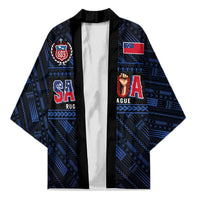 Toa Samoa Rugby Kimono Siva Tau - Samoan Warriors Pacific Pattern LT03 Unisex Navy - Polynesian Pride