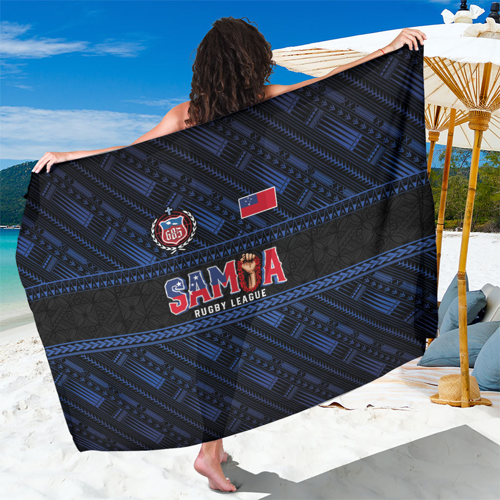 Toa Samoa Rugby Sarong Siva Tau - Samoan Warriors Pacific Pattern LT03 One Size 44 x 66 inches Navy - Polynesian Pride