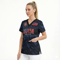 Toa Samoa Rugby Scrub Top Siva Tau - Samoan Warriors Pacific Pattern LT03 - Polynesian Pride