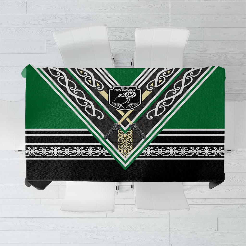 New Zealand Maori Rugby Tablecloth Aotearoa Koru Geometric - Naturalistic Green LT03 Green - Polynesian Pride