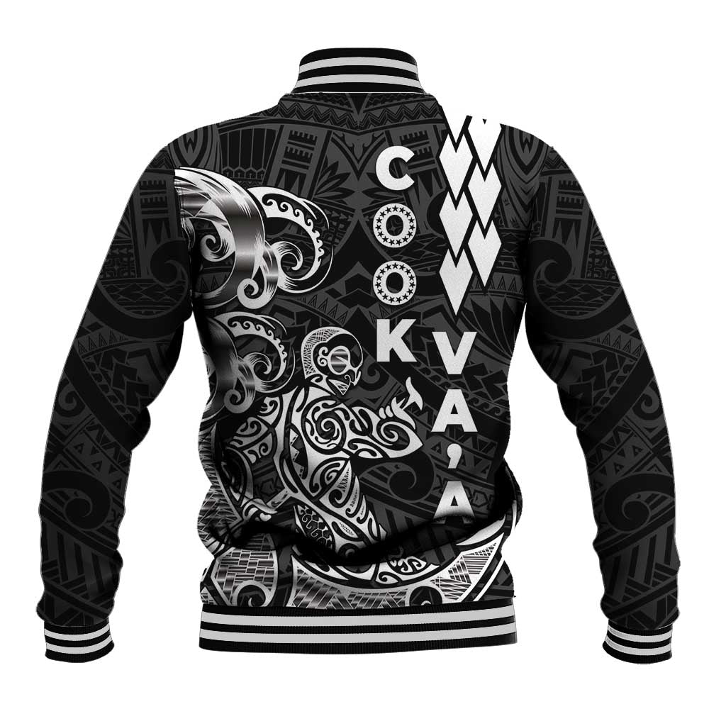 Cook Islands Va'a Polynesian Art Tattoo Baseball Jacket Black Color LT03 - Polynesian Pride