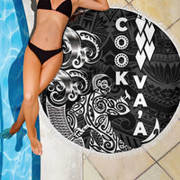 Cook Islands Va'a Polynesian Art Tattoo Beach Blanket Black Color LT03 - Polynesian Pride
