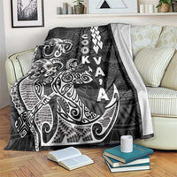 Cook Islands Va'a Polynesian Art Tattoo Blanket Black Color LT03 Black - Polynesian Pride