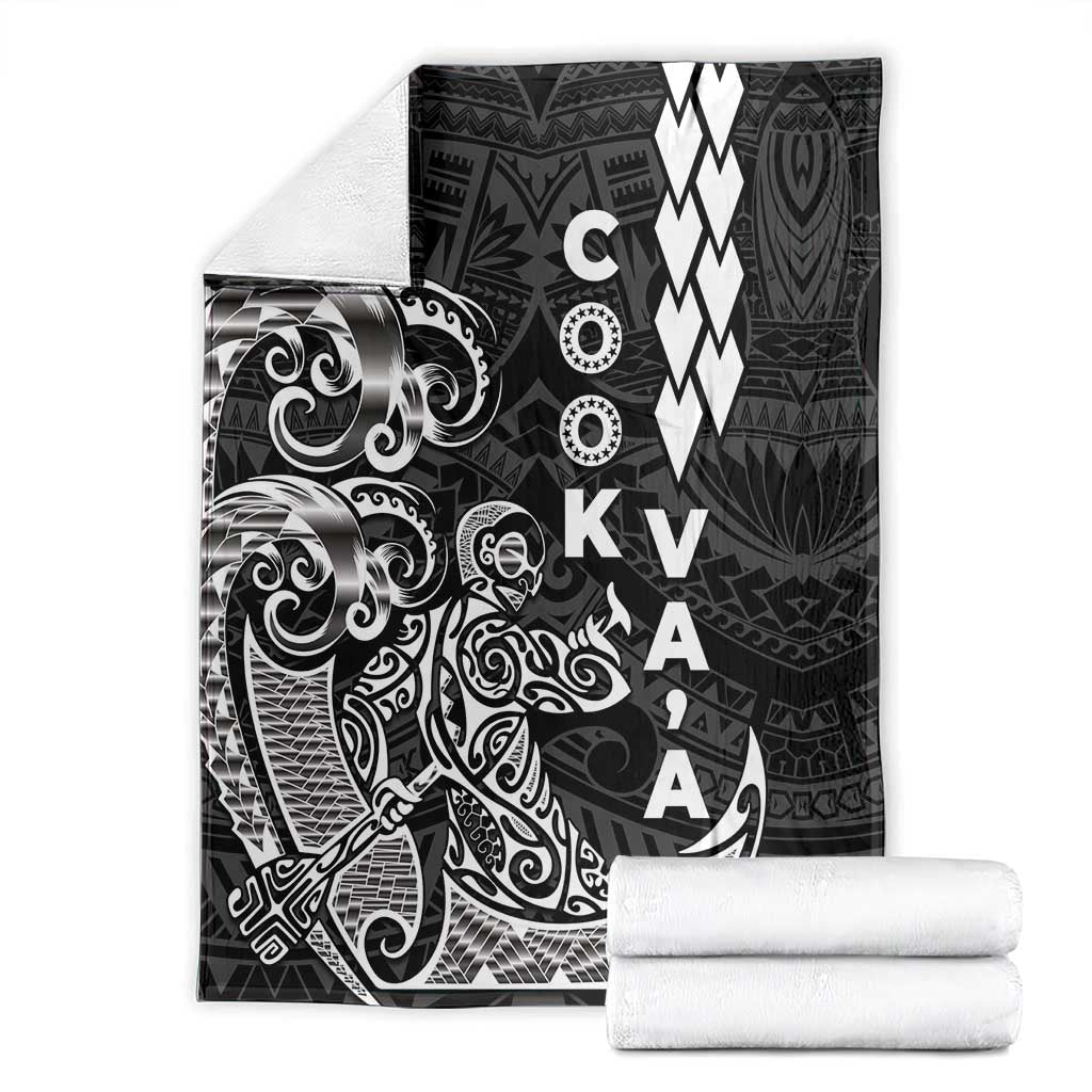 Cook Islands Va'a Polynesian Art Tattoo Blanket Black Color LT03 - Polynesian Pride
