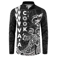 Cook Islands Va'a Polynesian Art Tattoo Button Sweatshirt Black Color LT03 Black - Polynesian Pride