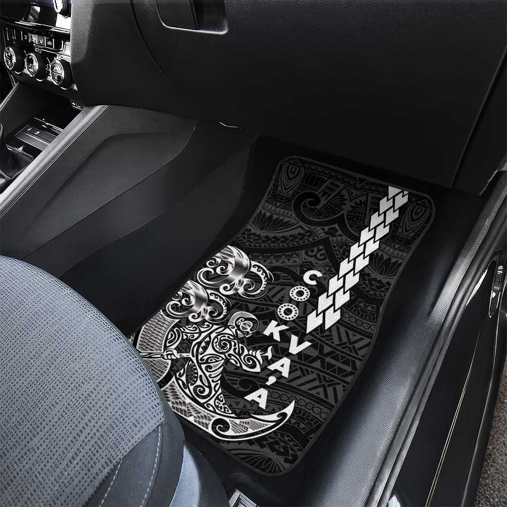 Cook Islands Va'a Polynesian Art Tattoo Car Mats Black Color LT03 - Polynesian Pride