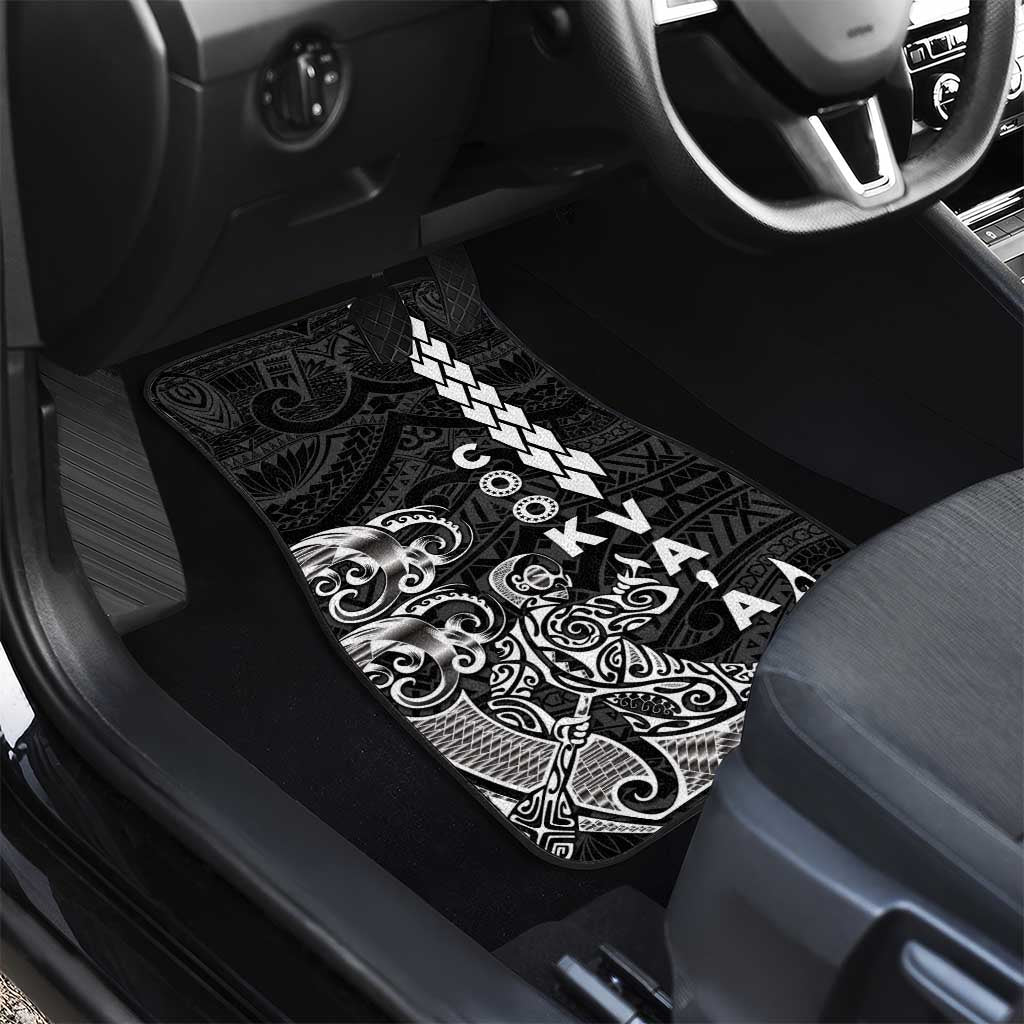 Cook Islands Va'a Polynesian Art Tattoo Car Mats Black Color LT03 - Polynesian Pride