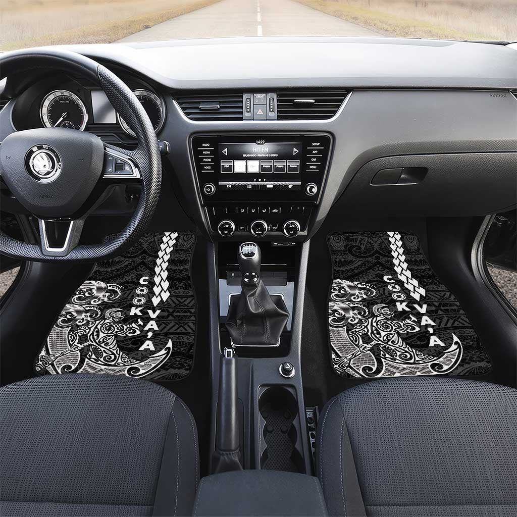 Cook Islands Va'a Polynesian Art Tattoo Car Mats Black Color LT03 Set 2pcs - Front Black - Polynesian Pride