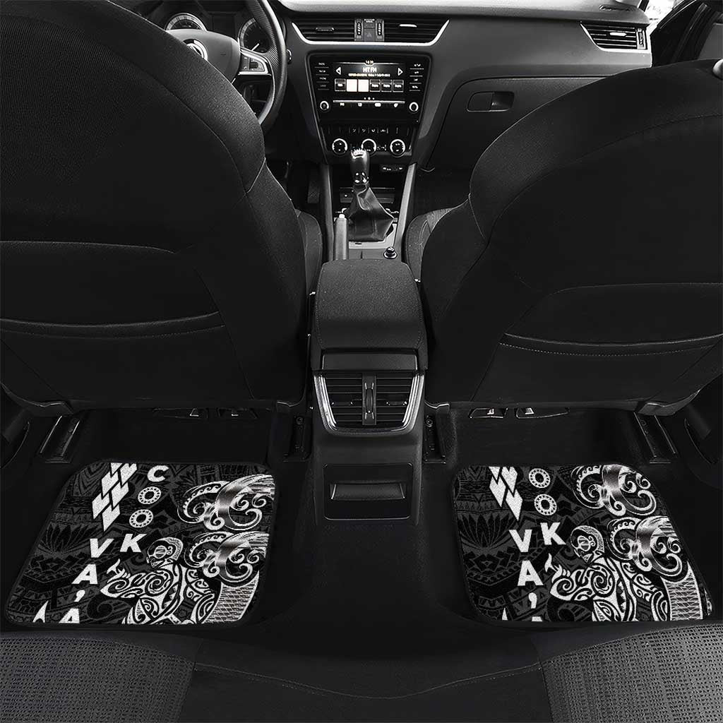 Cook Islands Va'a Polynesian Art Tattoo Car Mats Black Color LT03 Set 2pcs - Back Black - Polynesian Pride