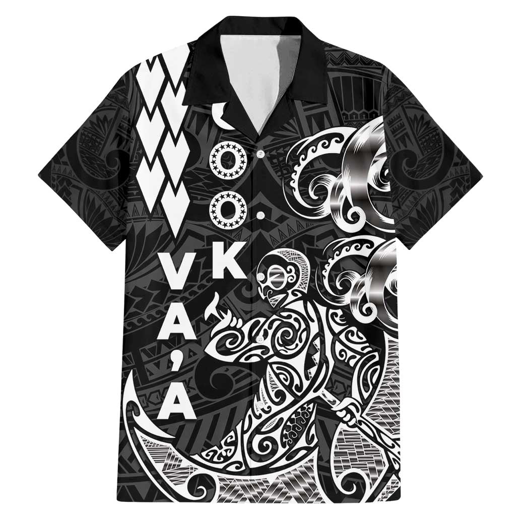 Cook Islands Vaa Polynesian Art Tattoo Family Matching Mermaid Dress and Hawaiian Shirt Black Color