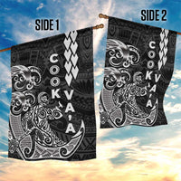 Cook Islands Va'a Polynesian Art Tattoo Garden Flag Black Color LT03 - Polynesian Pride