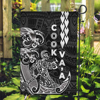 Cook Islands Va'a Polynesian Art Tattoo Garden Flag Black Color LT03 Garden Flag Black - Polynesian Pride