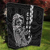 Cook Islands Vaa Polynesian Art Tattoo Quilt Black Color