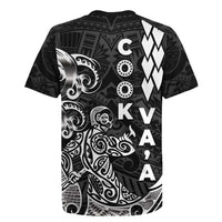 Cook Islands Va'a Polynesian Art Tattoo Rugby Jersey Black Color LT03 - Polynesian Pride