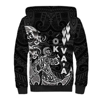 Cook Islands Va'a Polynesian Art Tattoo Sherpa Hoodie Black Color LT03 - Polynesian Pride