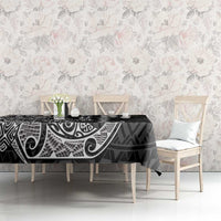 Cook Islands Va'a Polynesian Art Tattoo Tablecloth Black Color LT03 - Polynesian Pride