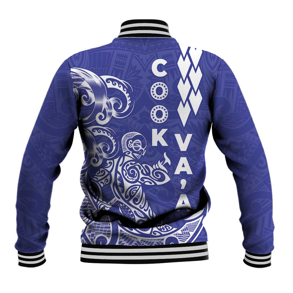 Cook Islands Va'a Polynesian Art Tattoo Baseball Jacket Blue Color LT03 - Polynesian Pride