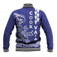 Cook Islands Va'a Polynesian Art Tattoo Baseball Jacket Blue Color LT03 - Polynesian Pride