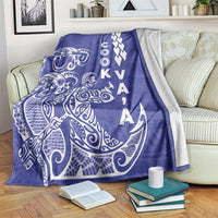 Cook Islands Va'a Polynesian Art Tattoo Blanket Blue Color LT03 Blue - Polynesian Pride
