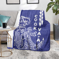 Cook Islands Va'a Polynesian Art Tattoo Blanket Blue Color LT03 - Polynesian Pride